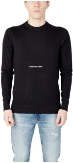 Calvin Klein Jeans Zwarte gebreide trui voor mannen Calvin Klein Jeans , Black , Heren - 2Xl,Xl