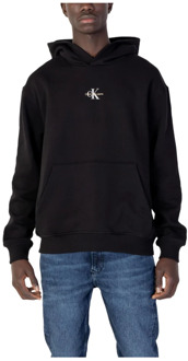 Calvin Klein Jeans Zwarte heren hoodie zonder patroon Calvin Klein Jeans , Black , Heren - Xl,S,Xs