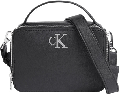 Calvin Klein Jeans Zwarte Monogram Schoudertas Calvin Klein Jeans , Black , Dames - ONE Size