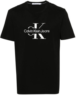 Calvin Klein Jeans Zwarte T-shirts en Polos Calvin Klein Jeans , Black , Heren - Xl,L,S