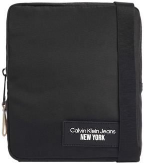 Calvin Klein Jeans Zwarte Textiele Schoudertas Calvin Klein Jeans , Black , Heren - ONE Size