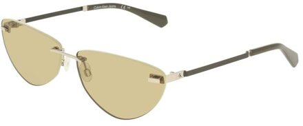 Calvin Klein Kat Oog Zonnebril Geel - One Size