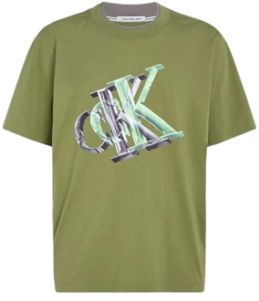 Calvin Klein Klassiek T-shirt Calvin Klein , Green , Heren - Xl,L,M,S,Xs