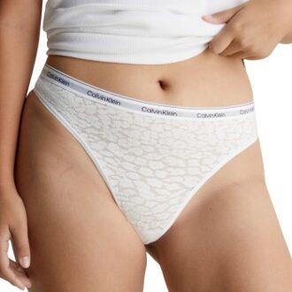 Calvin Klein Lace Thong Zwart,Wit,Roze - Small,Medium,Large