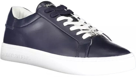 Calvin Klein Lage leren sneakers Donkerblauw