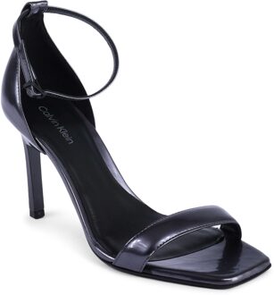 Calvin Klein Leren Enkelband Sandalen Zwart