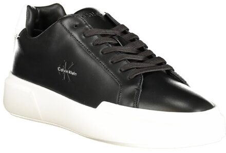 Calvin Klein Leren Lage Sneakers - maat EU 45 Zwart
