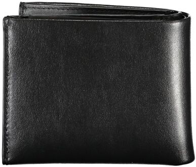 Calvin Klein Leren Portemonnee Bifold Ontwerp Zwart