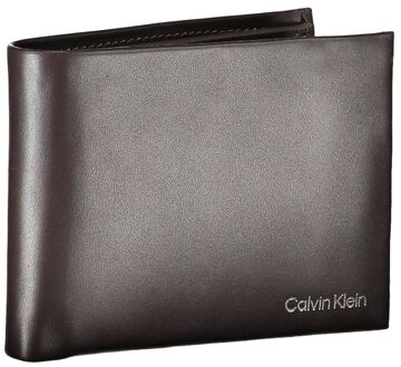 Calvin Klein Leren Portemonnee Donker Bruin