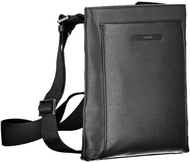 Calvin Klein Leren Schoudertas Zwart