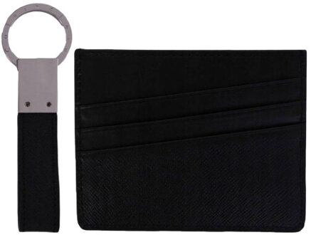 Calvin Klein Logo leren kaarthouderset - maat One size Zwart