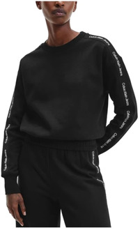 Calvin Klein Logo Tape Crew Sweatshirt Calvin Klein , Black , Dames - XS