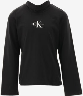 Calvin Klein Longsleeve MONOLOGO LS ROLL NEC zwart - 140/10J;152/12J;164/14J;176/16J;128/8J