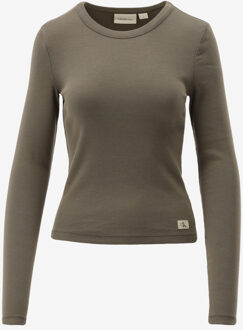 Calvin Klein Longsleeve WASHED LABEL RIB LON khaki - XS;S;M;L