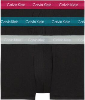 Calvin Klein Low Rise Trunk Heren (3-pack) zwart - roze - blauw - lichtgrijs - XL