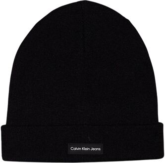 Calvin Klein Mannen Herfst/Winter Polyester Patch Hoed Calvin Klein , Black , Heren - ONE Size