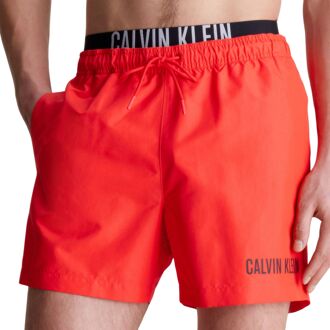 Calvin Klein Medium Drawstring WB Zwemshort Heren rood - zwart - wit - L