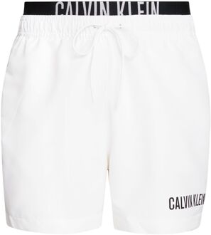 Calvin Klein Medium Drawstring WB Zwemshort Heren wit - zwart - L