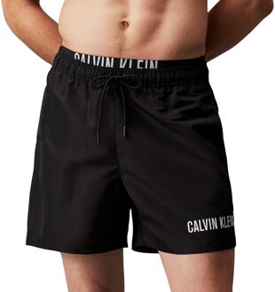 Calvin Klein Medium Drawstring WB Zwemshort Heren zwart - wit - S