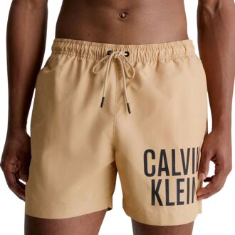 Calvin Klein Medium Drawstring Zwemshort Heren beige - zwart - XL