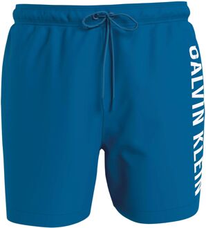 Calvin Klein Medium Drawstring Zwemshort Heren blauw - wit - XL