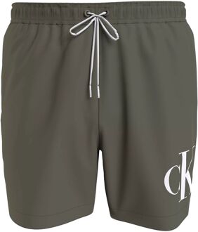 Calvin Klein Medium Drawstring Zwemshort Heren groen - wit