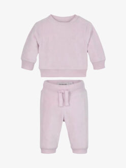 Calvin Klein Meisjes baby joggingpak rib velvet fleece Roze - 80