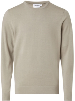 Calvin Klein Merino Crew Neck Sweater - Fresh Clay Calvin Klein , Beige , Heren - M