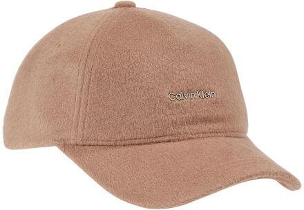 Calvin Klein Metal Lettering Wool Cap Dames beige - 1-SIZE