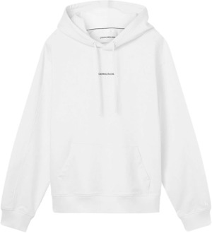 Calvin Klein Micro Branding Hoodie Heren wit