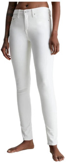 Calvin Klein Mid Rise Skinny Broek - Upgrade Jouw Garderobe Calvin Klein , White , Dames - W25 L32,W29 L32,W26 L32,W27 L32