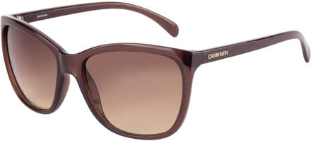 Calvin Klein Milky Brown Frame Bruine Zonnebril met Gradiënt Lens - One Size