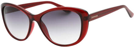 Calvin Klein Milky Burgundy montuur met grijze gradiënt glazen zonnebril Grijs