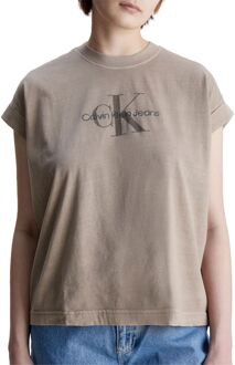 Calvin Klein Mineral Dye Shirt Dames grijs