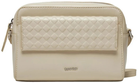 Calvin Klein Mini Quilt Camera Tas Beige Calvin Klein , Beige , Dames - ONE Size