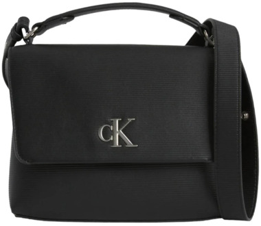 Calvin Klein Minimal Monogram Top Tas Calvin Klein , Black , Dames - ONE Size
