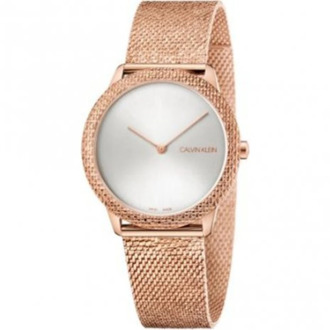 Calvin Klein Minimalistisch Quartz Horloge - Witte Wijzerplaat, Roségoud Calvin Klein , Brown , Dames - ONE Size