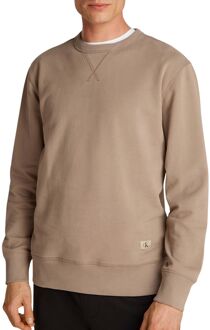 Calvin Klein Minimalistische Crew Neck Sweatshirt Calvin Klein , Beige , Heren - Xl,L,M,S