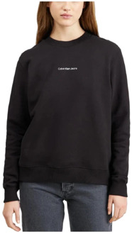 Calvin Klein Moderne en Elegante Institutionele Sweatshirt Calvin Klein , Black , Dames - S,Xs