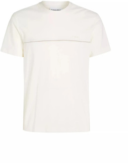 Calvin Klein Moderne Textuur Mix T-shirt Calvin Klein , White , Heren - Xl,L,M
