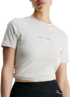 Calvin Klein Monologo Slim Fit Shirt Dames beige - L