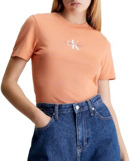 Calvin Klein Monologo Slim Fit Shirt Dames oranje - L