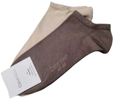 Calvin Klein No-show sokken met logo voor heren (set van 2) - maat 43-47 Beige