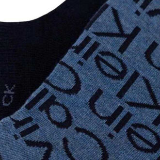 Calvin Klein No-show sokken met logo voor heren (set van 2) - maat 43-47 Blauw