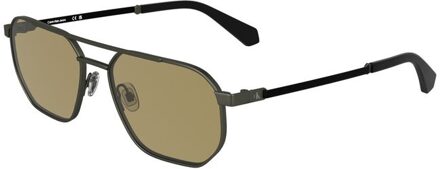 Calvin Klein Piloten Zonnebril Metalen Frame Verlooplenzen Bruin