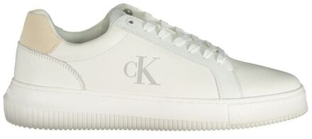 Calvin Klein Platform Sneaker Leer Wit Kw0kw00327 Ivoor - EU 44