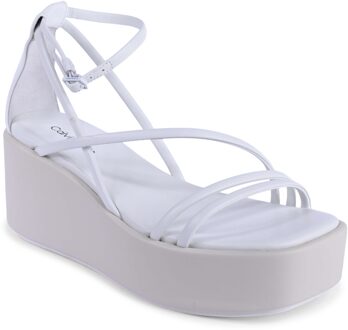Calvin Klein Platform Wedge Sandalen Multistrap Wit