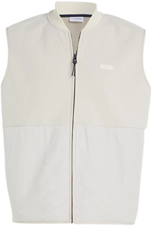 Calvin Klein Premium Bonded Fleece Vest - Modern en stijlvol Calvin Klein , Beige , Heren - L