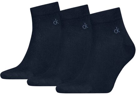 Calvin Klein Quartersokken Heren 3-pack Navy-39/42 - 39/42