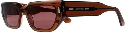Calvin Klein Rechthoek Unisex Transparant Bruin Roze Donker Paars CK24500S